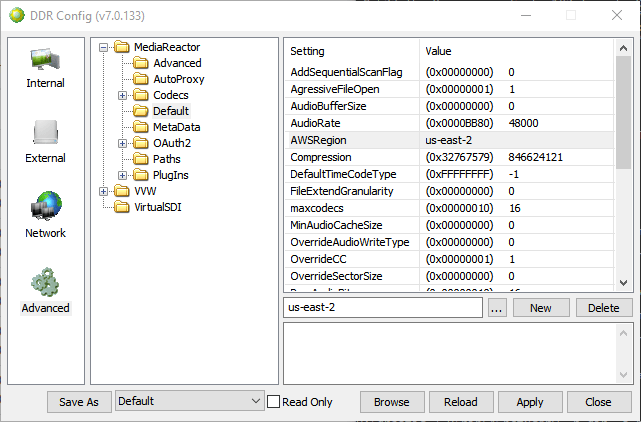 DDRConfig AWSRegion config