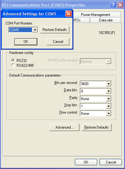 manual config advanced com port