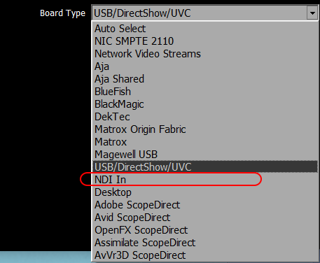 config select ndi