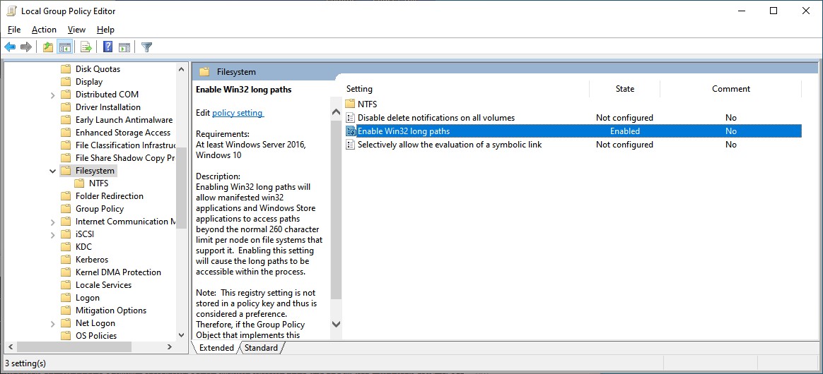 FileSystemEnableWin32LongPaths