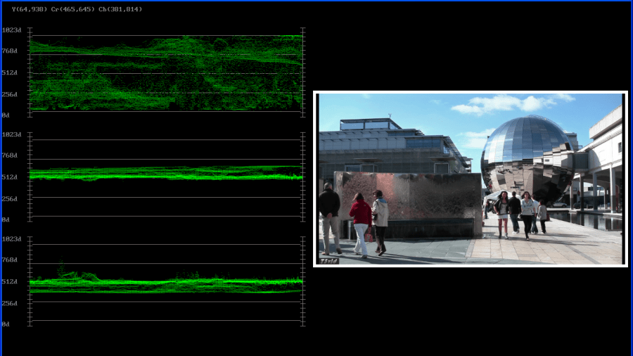 YCbCr waveform monitoring with mini picture