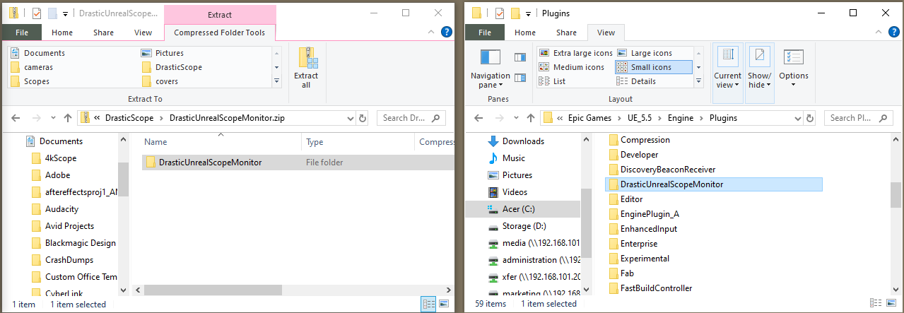drag plugin folder